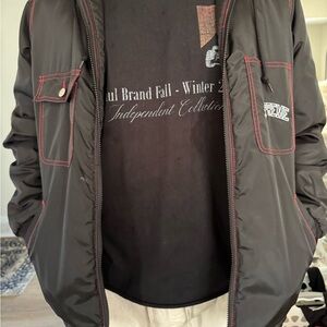 Supreme Sherpa lined nylon zip up